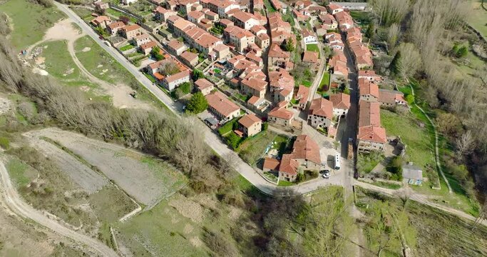 Panoramic aerial view Yanguas city Soria province Spain