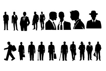 a series of vector icons of a man for a logo