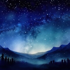 Fototapeta na wymiar A painting of a night sky with stars. AI generative image.