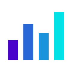 bar diagram data analytic blue icon vector illustration