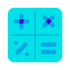 calculator math blue icon vector illustration