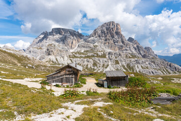 Alpine huts the three peaks of Lavaredo