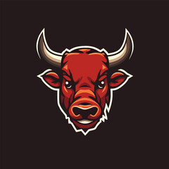 Bull Mascot Emblem Logo Design for E-sport