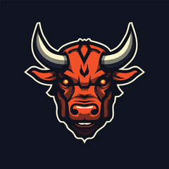 Bull Mascot Emblem Logo Design for E-sport