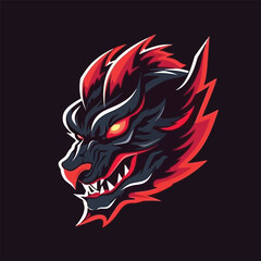 Dragon Head Mascot Vector Logo Design