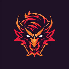 Dragon Head Mascot Vector Logo Design
