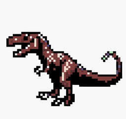 Fototapeta premium 16 8 bit dinosaur vector art