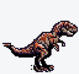 16 8 bit dinosaur vector art