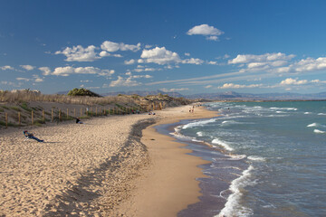 Fototapeta na wymiar Vega Baja del Segura - Guardamar - Playa de los viveros y playa Babilonia