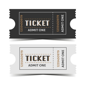 2 tickets Simple tickets. Black and White