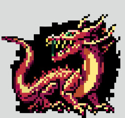 Obraz premium 16 8 bit dragon vector art