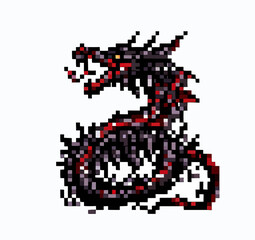 16 8 bit dragon vector art