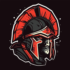 Spartan Gladiator Mask Logo Design