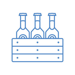 Case of beer bottle vector illustration, Pack of beer bottle line icon
