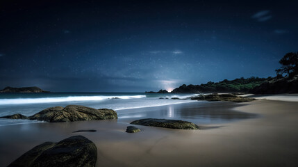 Stony beach on the island