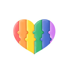 Rainbow jigsaw heart shape