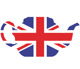 Union Jack teapot isolated vector illustration