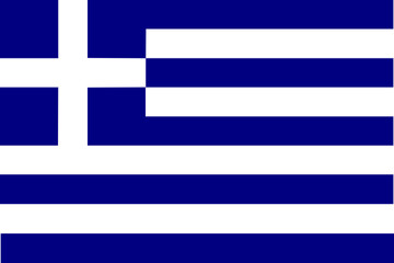 Greek flag of Greece isolated vector illustration
