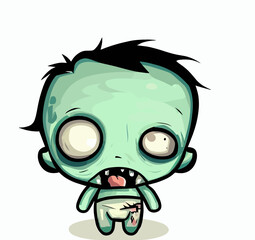 Cute little zombie vector art
