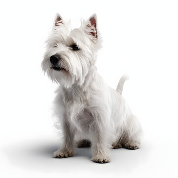 West Highland White Terrier breed dog isolated on white background