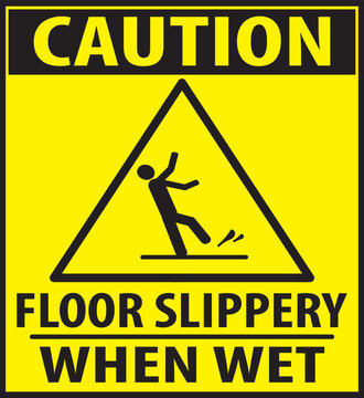 Floor slippery when wet sign vector eps