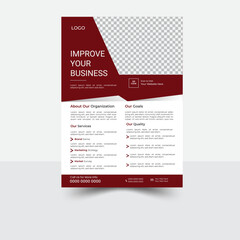 Deep red Flyer . corporate professional business Flyer.