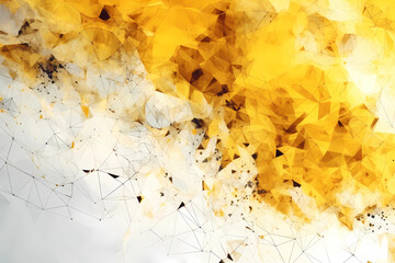 Abstract AI Network Background Polygon Yellow And. Created by Generative AI