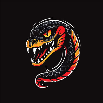 Illustrative Snake Mascot Logo Design