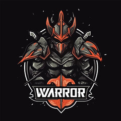Warrior Emblem Logo Design Facing Forward