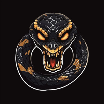Snake Mascot Emblem Logo Design