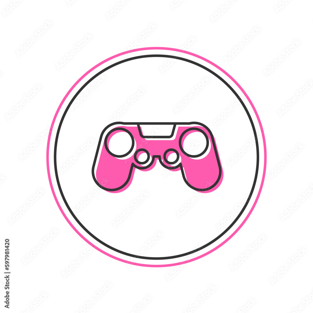 Poster filled outline gamepad icon isolated on white background. game controller. vector