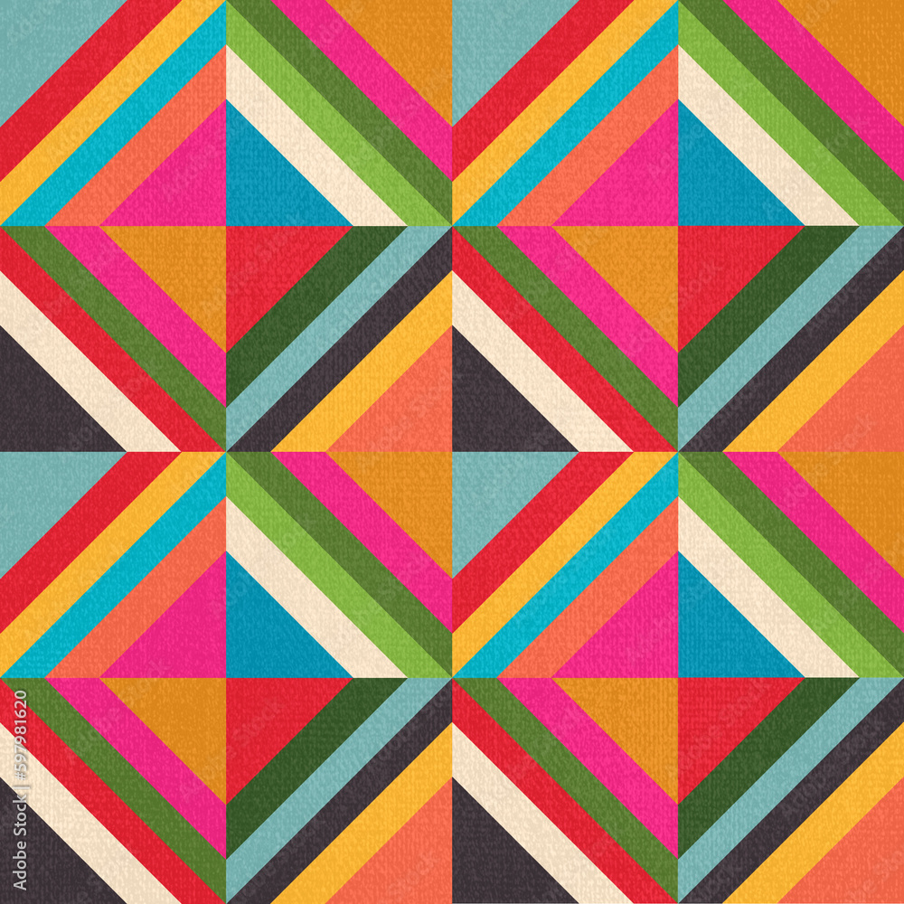 Poster colorful abstract seamless repeat pattern print geometric background