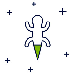 Filled outline Lizard icon isolated on white background. Vector