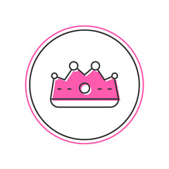 Filled outline King crown icon isolated on white background. Vector