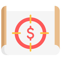 target business and finance icons, action plan.