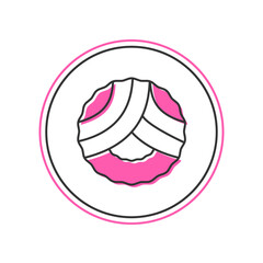 Filled outline Memorial wreath icon isolated on white background. Funeral ceremony. Vector