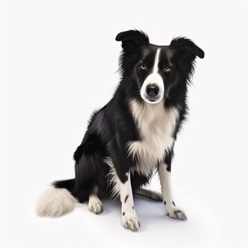 Border Collie breed dog isolated on white background