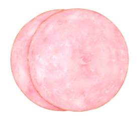 Fresh ham, slices, transparent background
