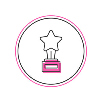 recommend clip art: Filled outline Movie trophy icon isolated on white background. Academy award icon. Films and cinema symbol. Vector