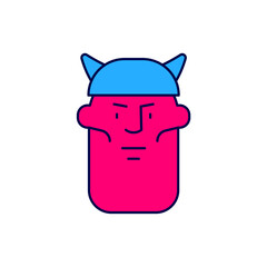 Filled outline Viking head icon isolated on white background. Vector