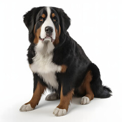 Bernese Mountain Dog breed dog isolated on white background