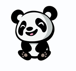 Cute little happy panda logo