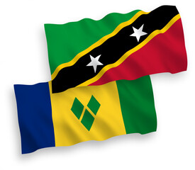 Flags of Federation of Saint Christopher and Nevis and Federation of Saint Christopher and Nevis on a white background