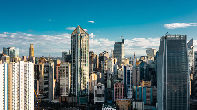 Cityscape of Makati. It is a city in Philippines known for the skyscrapers and shopping malls of Makati Central Business District