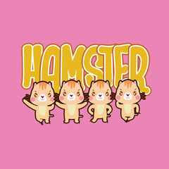 hamster vector illustration for baby t-shirt design