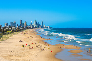 scenery of surfing paradise, gold coast, in brisbane - 597986414