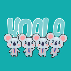 koala vector illustration for baby t-shirt design