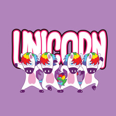 baby unicorn vector illustration for baby t-shirt design