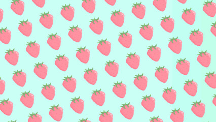 ピクセルアートないちごパターン⭐︎