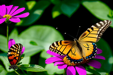 Fototapeta premium butterfly on flower generative ai
